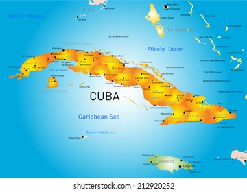 Vector color map of Cuba country