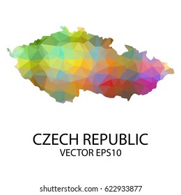 Vector color map of czech republic, Vector illustration eps 10.