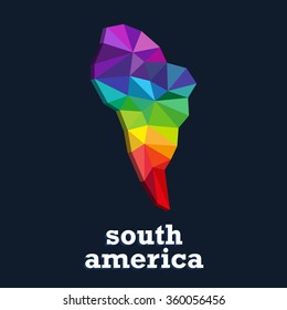 Vector color map design. Triangle pattern continent