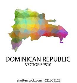 Vector color map of dominican republic, Vector illustration eps 10.