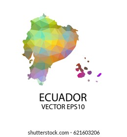 Vector color map of ecuador, Vector illustration eps 10.