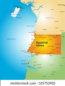 Vector color map of Equatorial Guinea country