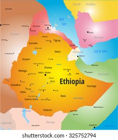 Vector color map of Ethiopia country