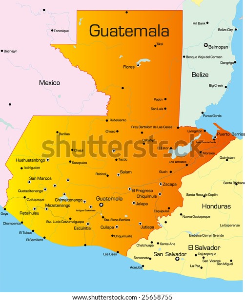 Vector Color Map Guatemala Country Stock Vector (Royalty Free) 25658755