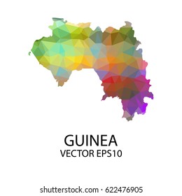 Vector color map of guinea, Vector illustration eps 10.