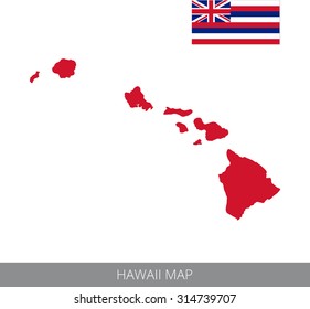 Vector color map of Hawaii. 
