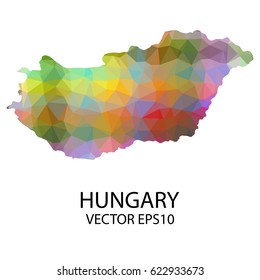 Vector color map of hungary, Vector illustration eps 10.