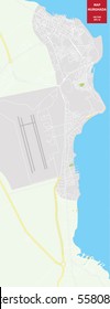 Vector color map of  Hurghada, Egypt. City Plan of Hurghada. Vector illustration