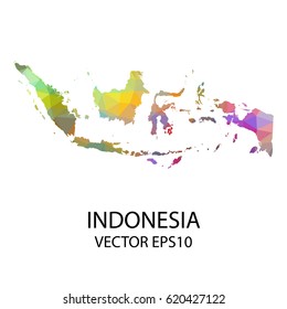 Mapa de color vectorial de indonesia, Ilustración vectorial, eps 10.