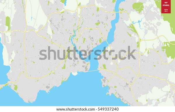 Vector Color Map Istanbul Turkey City Stock Vector Royalty Free