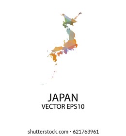 Vector color map of japan, Vector illustration eps 10.