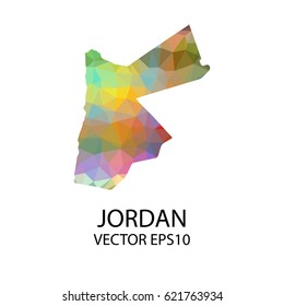 Vector color map of jordan, Vector illustration eps 10.
