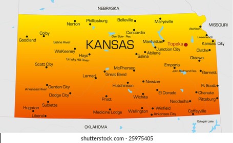 The State Of Kansas Map Kansas Map Images, Stock Photos & Vectors | Shutterstock