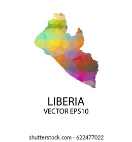 Vector color map of liberia, Vector illustration eps 10.