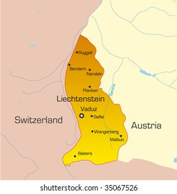 Vector color map of Liechtenstein country