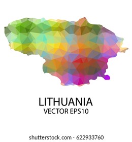 Vector color map of lithuania, Vector illustration eps 10.