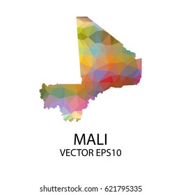 Vector color map of mali, Vector illustration eps 10. 