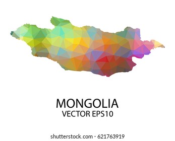 Vector color map of mongolia, Vector illustration eps 10.
