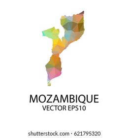 Vector color map of mozambique, Vector illustration eps 10. 
