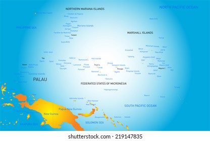 Vector color map of Palau