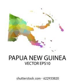 Vector color map of papua new guinea, Vector illustration eps 10.