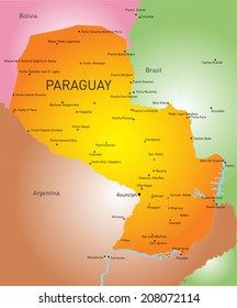 Vector color map of Paraguay country