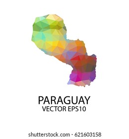 Vector color map of paraguay, Vector illustration eps 10.