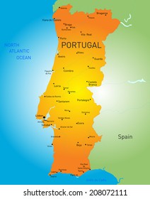 Vector color map of Portugal country