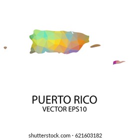 Vector color map of puerto rico, Vector illustration eps 10.