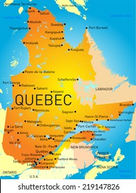 Vector color map of Quebec Province 