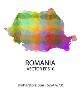 Vector color map of romania, Vector illustration eps 10.