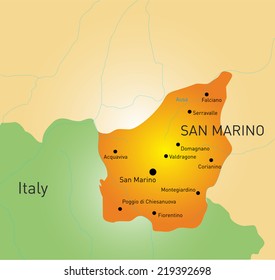 Vector color map of San Marino map