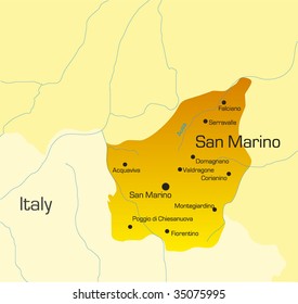 Vector color map of san marino country