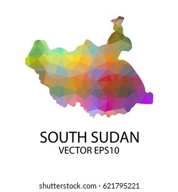 Vector color map of south sudan, Vector illustration eps 10. 