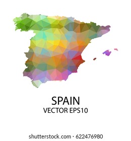 Vector color map of spain, Vector illustration eps 10.