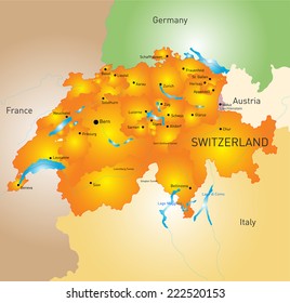 vector color map of Switzerland 