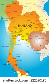 Vector color map of Thailand