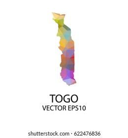 Vector color map of togo, Vector illustration eps 10.