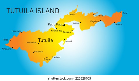 Vector Color Map Of Tutuila