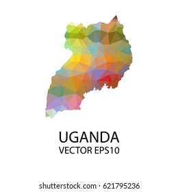 Vector color map of uganda, Vector illustration eps 10. 