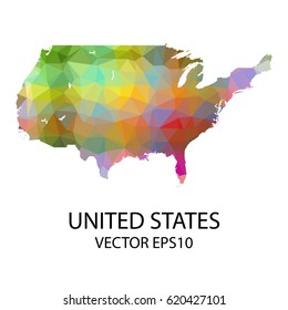 Vector color map of united states, Vector illustration eps 10.