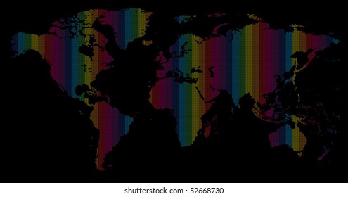vector color map of the world