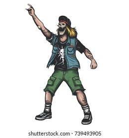 Vector Color Metal Rock Guy Illustration