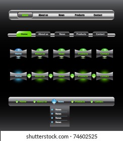 Vector color metal web-design