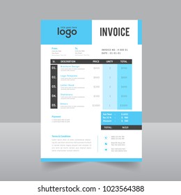 vector color minimalist invoice template design for your business / company