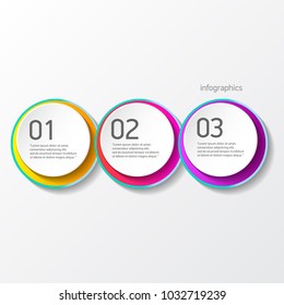  vector color modern progress paper banners set with three options or steps can be used for business infographics, numbered banners , graphic or website layout 