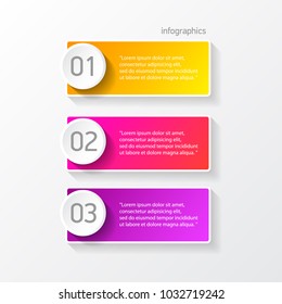  vector color modern progress paper banners set with three options or steps can be used for business infographics, numbered banners , graphic or website layout 