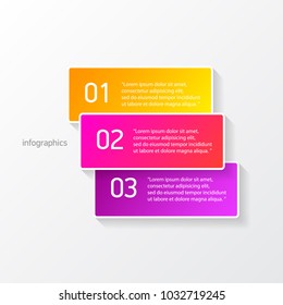  vector color modern progress paper banners set with three options or steps can be used for business infographics, numbered banners , graphic or website layout 