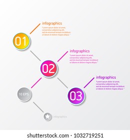  vector color modern progress paper banners set with three options or steps can be used for business infographics, numbered banners , graphic or website layout 