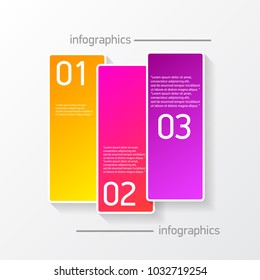  vector color modern progress paper banners set with three options or steps can be used for business infographics, numbered banners , graphic or website layout 